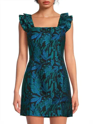 Lilly Pulitzer Women's Lolina Brocade Romper - Deep Lagoon | Thumbnail 3 Lilly Pulitzer Women's Lolina Brocade Romper - Deep Lagoon | Thumbnail 3