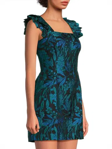 Lilly Pulitzer Women's Lolina Brocade Romper - Deep Lagoon | Thumbnail 4 Lilly Pulitzer Women's Lolina Brocade Romper - Deep Lagoon | Thumbnail 4