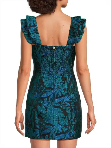 Lilly Pulitzer Women's Lolina Brocade Romper - Deep Lagoon | Thumbnail 5 Lilly Pulitzer Women's Lolina Brocade Romper - Deep Lagoon | Thumbnail 5