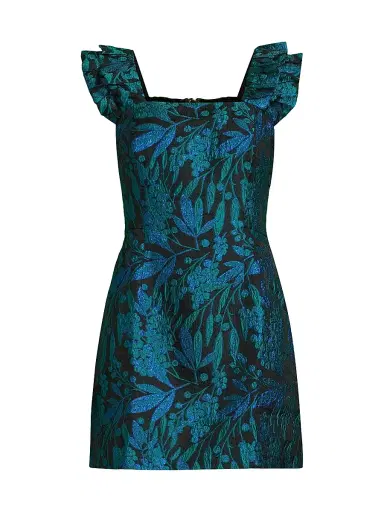 Lilly Pulitzer Women's Lolina Brocade Romper - Deep Lagoon | Thumbnail 1 Lilly Pulitzer Women's Lolina Brocade Romper - Deep Lagoon | Thumbnail 1