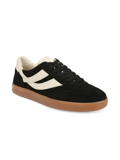 Vince Men's Oasis Leather & Suede Oxford-Style Sneakers - Black | Thumbnail 2 Vince Men's Oasis Leather & Suede Oxford-Style Sneakers - Black | Thumbnail 2