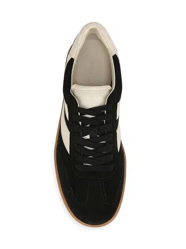 Vince Men's Oasis Leather & Suede Oxford-Style Sneakers - Black | Thumbnail 4 Vince Men's Oasis Leather & Suede Oxford-Style Sneakers - Black | Thumbnail 4