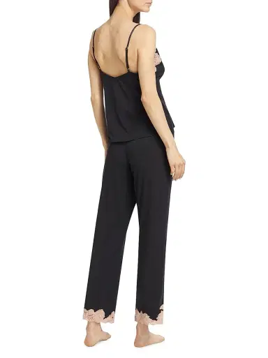 Josie Natori Women's Imagine Lace-Jersey Pajamas - Black Rose - Size XL | Thumbnail 5 Josie Natori Women's Imagine Lace-Jersey Pajamas - Black Rose - Size XL | Thumbnail 5