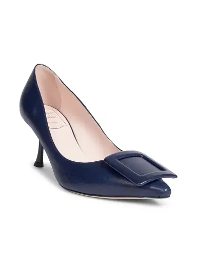 Roger Vivier Women's Viv In The City 65MM Leather Pumps - Blue | Thumbnail 2 Roger Vivier Women's Viv In The City 65MM Leather Pumps - Blue | Thumbnail 2