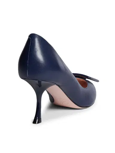Roger Vivier Women's Viv In The City 65MM Leather Pumps - Blue | Thumbnail 3 Roger Vivier Women's Viv In The City 65MM Leather Pumps - Blue | Thumbnail 3