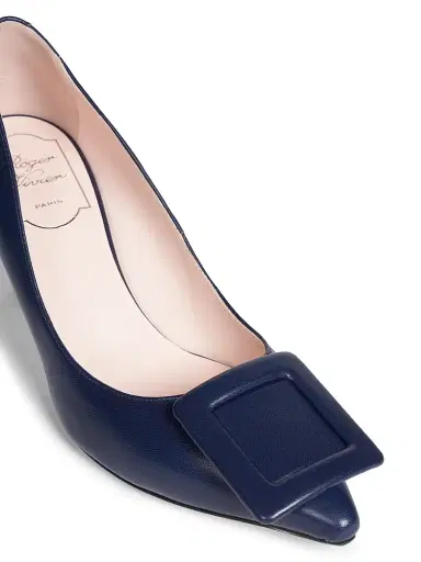 Roger Vivier Women's Viv In The City 65MM Leather Pumps - Blue | Thumbnail 7 Roger Vivier Women's Viv In The City 65MM Leather Pumps - Blue | Thumbnail 7