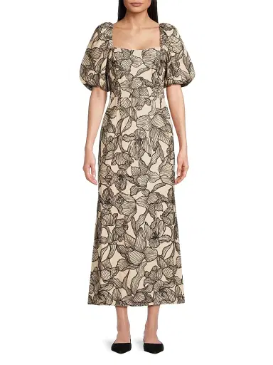 Lilly Pulitzer Women's Linora Floral Maxi Dress - Wicker Tan - Size 4 | Thumbnail 3 Lilly Pulitzer Women's Linora Floral Maxi Dress - Wicker Tan - Size 4 | Thumbnail 3