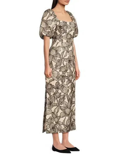 Lilly Pulitzer Women's Linora Floral Maxi Dress - Wicker Tan - Size 4 | Thumbnail 4 Lilly Pulitzer Women's Linora Floral Maxi Dress - Wicker Tan - Size 4 | Thumbnail 4