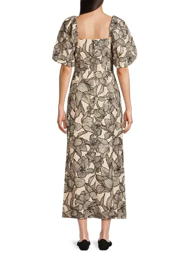 Lilly Pulitzer Women's Linora Floral Maxi Dress - Wicker Tan - Size 4 | Thumbnail 5 Lilly Pulitzer Women's Linora Floral Maxi Dress - Wicker Tan - Size 4 | Thumbnail 5