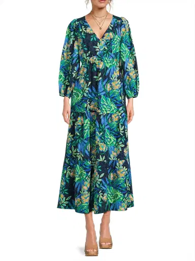 Lilly Pulitzer Women's Deacon Floral Empire Midi Dress - Size 10 | Thumbnail 2 Lilly Pulitzer Women's Deacon Floral Empire Midi Dress - Size 10 | Thumbnail 2