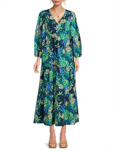 Lilly Pulitzer Women's Deacon Floral Empire Midi Dress - Size 10 | Thumbnail 3 Lilly Pulitzer Women's Deacon Floral Empire Midi Dress - Size 10 | Thumbnail 3