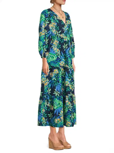Lilly Pulitzer Women's Deacon Floral Empire Midi Dress - Size 10 | Thumbnail 4 Lilly Pulitzer Women's Deacon Floral Empire Midi Dress - Size 10 | Thumbnail 4