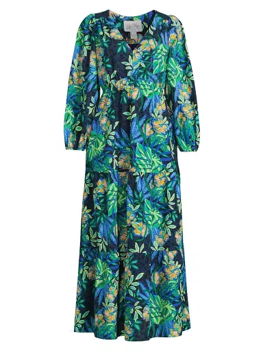 Lilly Pulitzer Women's Deacon Floral Empire Midi Dress - Size 10 | Thumbnail 1 Lilly Pulitzer Women's Deacon Floral Empire Midi Dress - Size 10 | Thumbnail 1