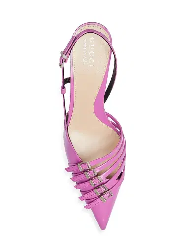 Gucci Women's Seraphine 75MM Leather Slingback Pumps - Libre Pink | Thumbnail 5 Gucci Women's Seraphine 75MM Leather Slingback Pumps - Libre Pink | Thumbnail 5