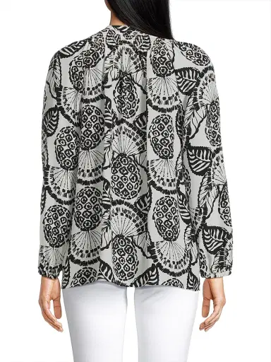 Lilly Pulitzer Women's Elsa Silk Print Top - Coconut Pineapple - Size XL | Thumbnail 5 Lilly Pulitzer Women's Elsa Silk Print Top - Coconut Pineapple - Size XL | Thumbnail 5