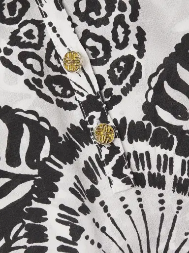 Lilly Pulitzer Women's Elsa Silk Print Top - Coconut Pineapple - Size XL | Thumbnail 6 Lilly Pulitzer Women's Elsa Silk Print Top - Coconut Pineapple - Size XL | Thumbnail 6