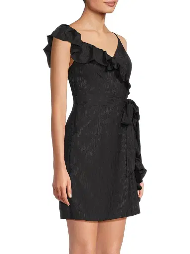Lilly Pulitzer Women's Lavianna Ruffle Minidress - Noir | Thumbnail 4 Lilly Pulitzer Women's Lavianna Ruffle Minidress - Noir | Thumbnail 4