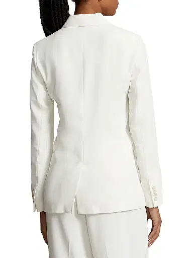 Polo Ralph Lauren Women's Tailored Satin Blazer - Clubhouse Cream | Thumbnail 4 Polo Ralph Lauren Women's Tailored Satin Blazer - Clubhouse Cream | Thumbnail 4