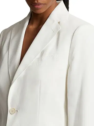 Polo Ralph Lauren Women's Tailored Satin Blazer - Clubhouse Cream | Thumbnail 5 Polo Ralph Lauren Women's Tailored Satin Blazer - Clubhouse Cream | Thumbnail 5