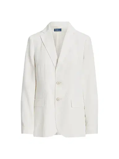 Polo Ralph Lauren Women's Tailored Satin Blazer - Clubhouse Cream | Thumbnail 1 Polo Ralph Lauren Women's Tailored Satin Blazer - Clubhouse Cream | Thumbnail 1