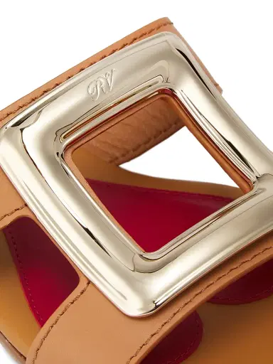 Roger Vivier Women's New Metal Buckle Leather Sandals - Cuoio | Thumbnail 5 Roger Vivier Women's New Metal Buckle Leather Sandals - Cuoio | Thumbnail 5