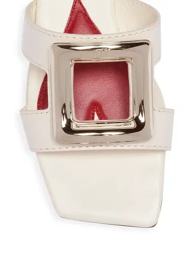 Roger Vivier Women's New Metal Buckle Leather Sandals - Cuoio | Thumbnail 9 Roger Vivier Women's New Metal Buckle Leather Sandals - Cuoio | Thumbnail 9