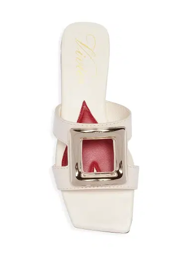 Roger Vivier Women's New Metal Buckle Leather Sandals - Cuoio | Thumbnail 10 Roger Vivier Women's New Metal Buckle Leather Sandals - Cuoio | Thumbnail 10