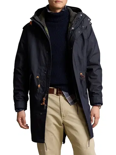 Polo Ralph Lauren Men's Marsh 3-in-1 Hooded Cotton-Nylon Lined Coat - Carbon Blue | Thumbnail 3 Polo Ralph Lauren Men's Marsh 3-in-1 Hooded Cotton-Nylon Lined Coat - Carbon Blue | Thumbnail 3