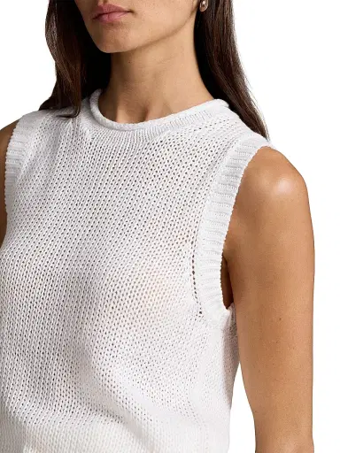 Polo Ralph Lauren Women's Linen-Cotton Knit Sweater Tank - White | Thumbnail 7 Polo Ralph Lauren Women's Linen-Cotton Knit Sweater Tank - White | Thumbnail 7