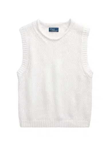 Polo Ralph Lauren Women's Linen-Cotton Knit Sweater Tank - White | Thumbnail 1 Polo Ralph Lauren Women's Linen-Cotton Knit Sweater Tank - White | Thumbnail 1