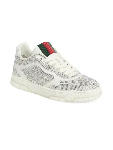 Gucci Women's Re-Web Crystal-Embellished Leather Sneakers - Great White | Thumbnail 2 Gucci Women's Re-Web Crystal-Embellished Leather Sneakers - Great White | Thumbnail 2