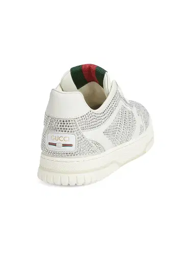 Gucci Women's Re-Web Crystal-Embellished Leather Sneakers - Great White | Thumbnail 3 Gucci Women's Re-Web Crystal-Embellished Leather Sneakers - Great White | Thumbnail 3
