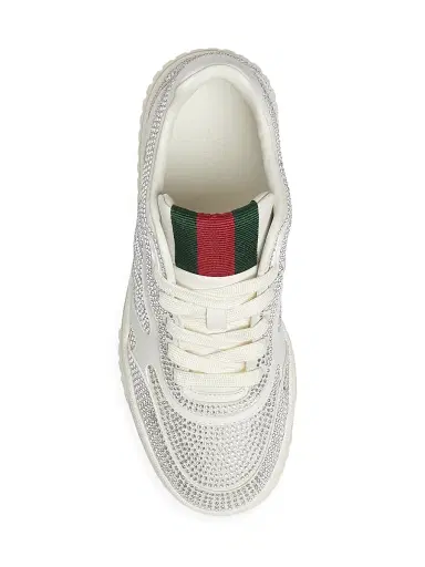 Gucci Women's Re-Web Crystal-Embellished Leather Sneakers - Great White | Thumbnail 5 Gucci Women's Re-Web Crystal-Embellished Leather Sneakers - Great White | Thumbnail 5