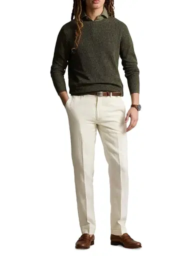 Polo Ralph Lauren Men's Linen Knit Crewneck Sweater - Thermal Green | Thumbnail 2 Polo Ralph Lauren Men's Linen Knit Crewneck Sweater - Thermal Green | Thumbnail 2