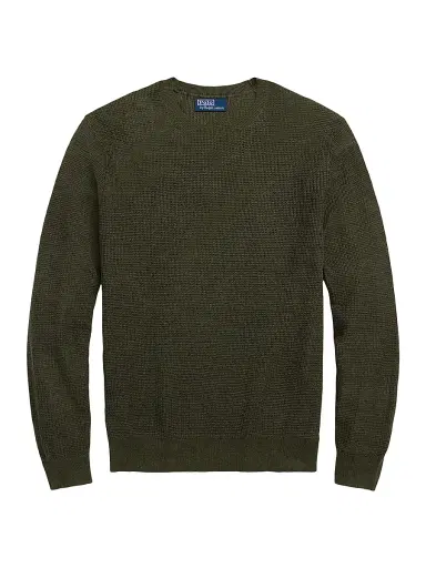 Polo Ralph Lauren Men's Linen Knit Crewneck Sweater - Thermal Green | Thumbnail 1 Polo Ralph Lauren Men's Linen Knit Crewneck Sweater - Thermal Green | Thumbnail 1