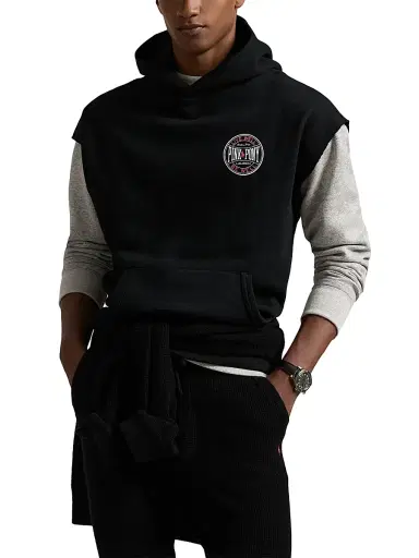 Polo Ralph Lauren Men's Unisex Pink Pony Vintage Fleece Sleeveless Hoodie | Thumbnail 3 Polo Ralph Lauren Men's Unisex Pink Pony Vintage Fleece Sleeveless Hoodie | Thumbnail 3