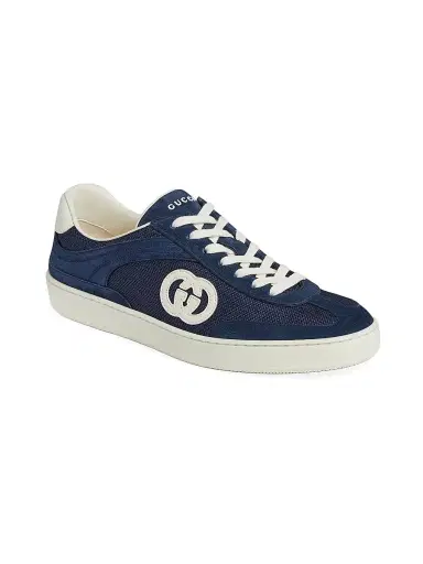 Gucci Men's G74 Logo Suede Low-Top Sneakers - Blue | Thumbnail 2 Gucci Men's G74 Logo Suede Low-Top Sneakers - Blue | Thumbnail 2