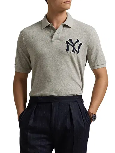 Polo Ralph Lauren Men's Yankees Mesh Polo Shirt - Loft Heather - Size XL | Thumbnail 3 Polo Ralph Lauren Men's Yankees Mesh Polo Shirt - Loft Heather - Size XL | Thumbnail 3