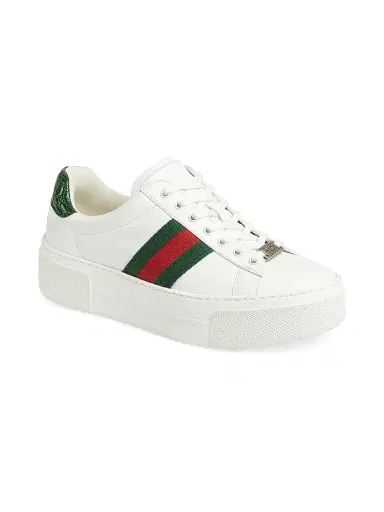 Gucci Women's Ace Leather Low-Top Sneakers - Bottle Green | Thumbnail 2 Gucci Women's Ace Leather Low-Top Sneakers - Bottle Green | Thumbnail 2