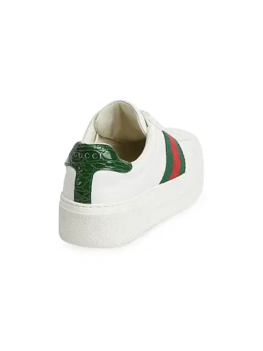 Gucci Women's Ace Leather Low-Top Sneakers - Bottle Green | Thumbnail 3 Gucci Women's Ace Leather Low-Top Sneakers - Bottle Green | Thumbnail 3