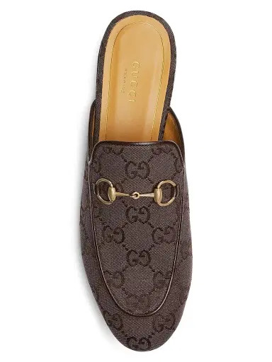 Gucci Women's Princetown Canvas Slippers - Cocoa - Size 5 | Thumbnail 5 Gucci Women's Princetown Canvas Slippers - Cocoa - Size 5 | Thumbnail 5