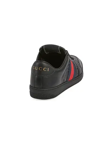 Gucci Men's Screener Embossed-Leather Sneakers - Black | Thumbnail 3 Gucci Men's Screener Embossed-Leather Sneakers - Black | Thumbnail 3
