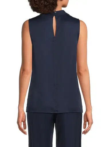 Rue Sophie Women's Mika Satin Cowlneck Sleeveless Top - Navy | Thumbnail 5 Rue Sophie Women's Mika Satin Cowlneck Sleeveless Top - Navy | Thumbnail 5