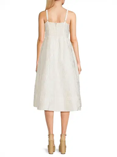 Lilly Pulitzer Women's Ellara Jacquard Bow Midi-Dress - Coconut Leaf - Size 14 | Thumbnail 5 Lilly Pulitzer Women's Ellara Jacquard Bow Midi-Dress - Coconut Leaf - Size 14 | Thumbnail 5