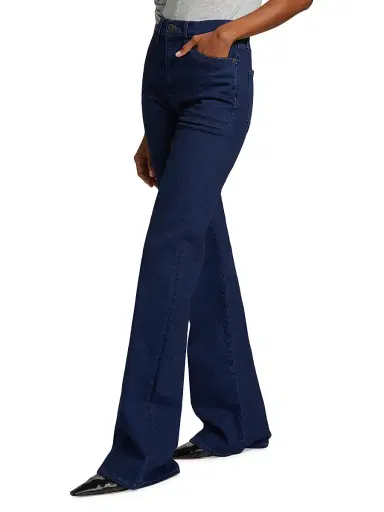 Veronica Beard Women's Crosbie Denim Wide-Leg Jeans - Indigo Rinse - Size 31 | Thumbnail 4 Veronica Beard Women's Crosbie Denim Wide-Leg Jeans - Indigo Rinse - Size 31 | Thumbnail 4