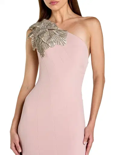 Mac Duggal Women's Seamed Crepe One-Shoulder Gown - Rose | Thumbnail 6 Mac Duggal Women's Seamed Crepe One-Shoulder Gown - Rose | Thumbnail 6