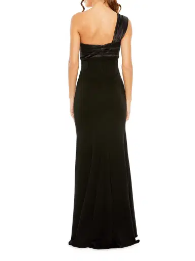 Mac Duggal Women's Half-Bow Bodice Trumpet Gown - Black | Thumbnail 1 Mac Duggal Women's Half-Bow Bodice Trumpet Gown - Black | Thumbnail 1