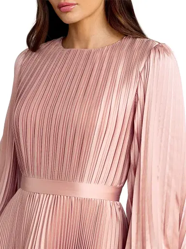 Mac Duggal Women's Ieena Pleated Midi-Dress - Blush | Thumbnail 3 Mac Duggal Women's Ieena Pleated Midi-Dress - Blush | Thumbnail 3