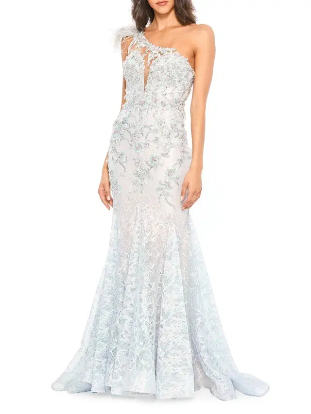 Women's Embellished Lace Mermaid Gown - Rose Women's Embellished Lace Mermaid Gown - Rose