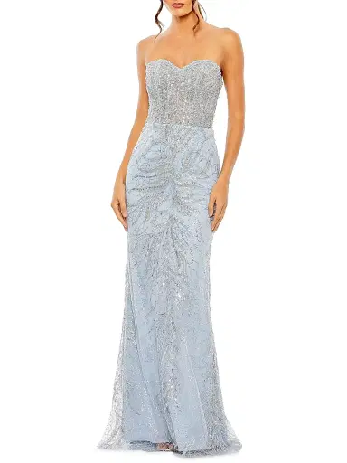 Mac Duggal Women's Embellished Strapless Gown - Powder Blue - Size 14 | Thumbnail 1 Mac Duggal Women's Embellished Strapless Gown - Powder Blue - Size 14 | Thumbnail 1